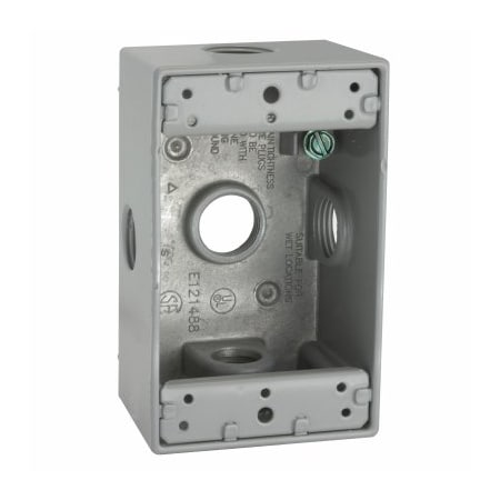 Raco Electrical Box, 18.3 cu in, Outlet Box Type, 1 Gang, Aluminum, Rectangular Shape 5323-0